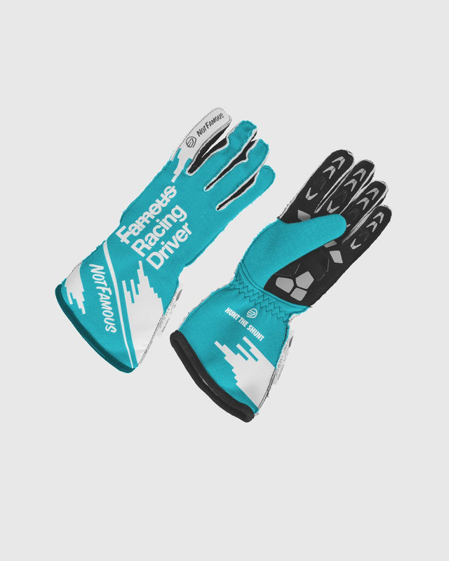 Not Famous Racing Driver Gloves - Flo Blue
