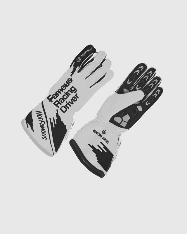 Not Famous Racing Driver Gloves - White